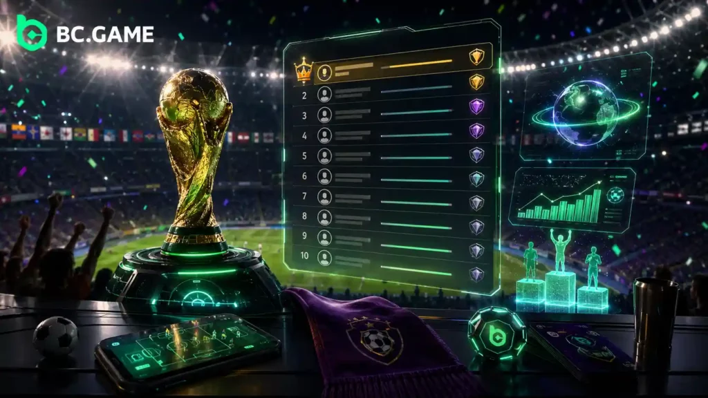 What is the BC Game World Cup leaderboard?