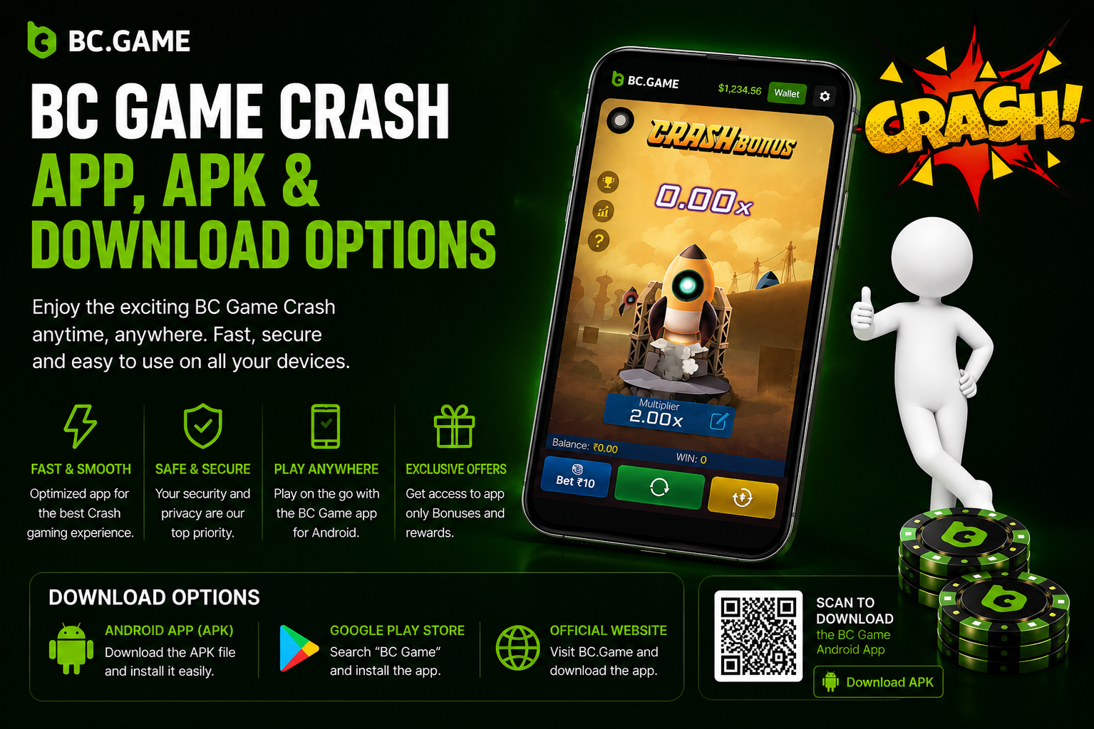 BC Game Crash App, APK and Download Options